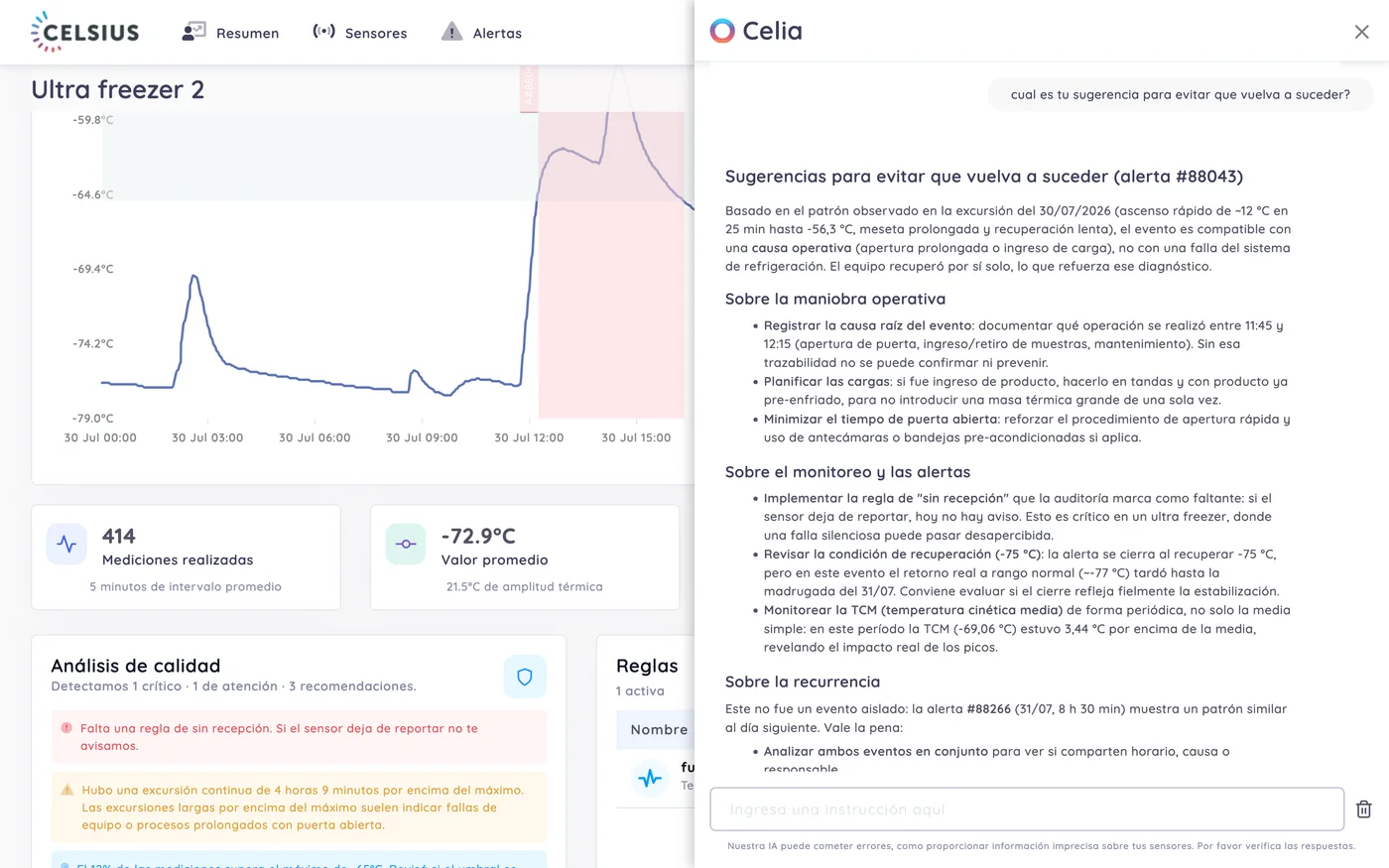 CELSIUS en escritorio: Celia